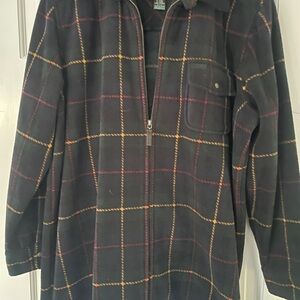 Plaid Zip-Up Jacket Lauren by ralph lauren 1x plaid fleece warm plus size